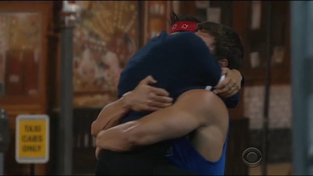 Cody hugs Jessica as he is back in the house