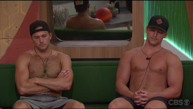 Shirtless Winston and Brett