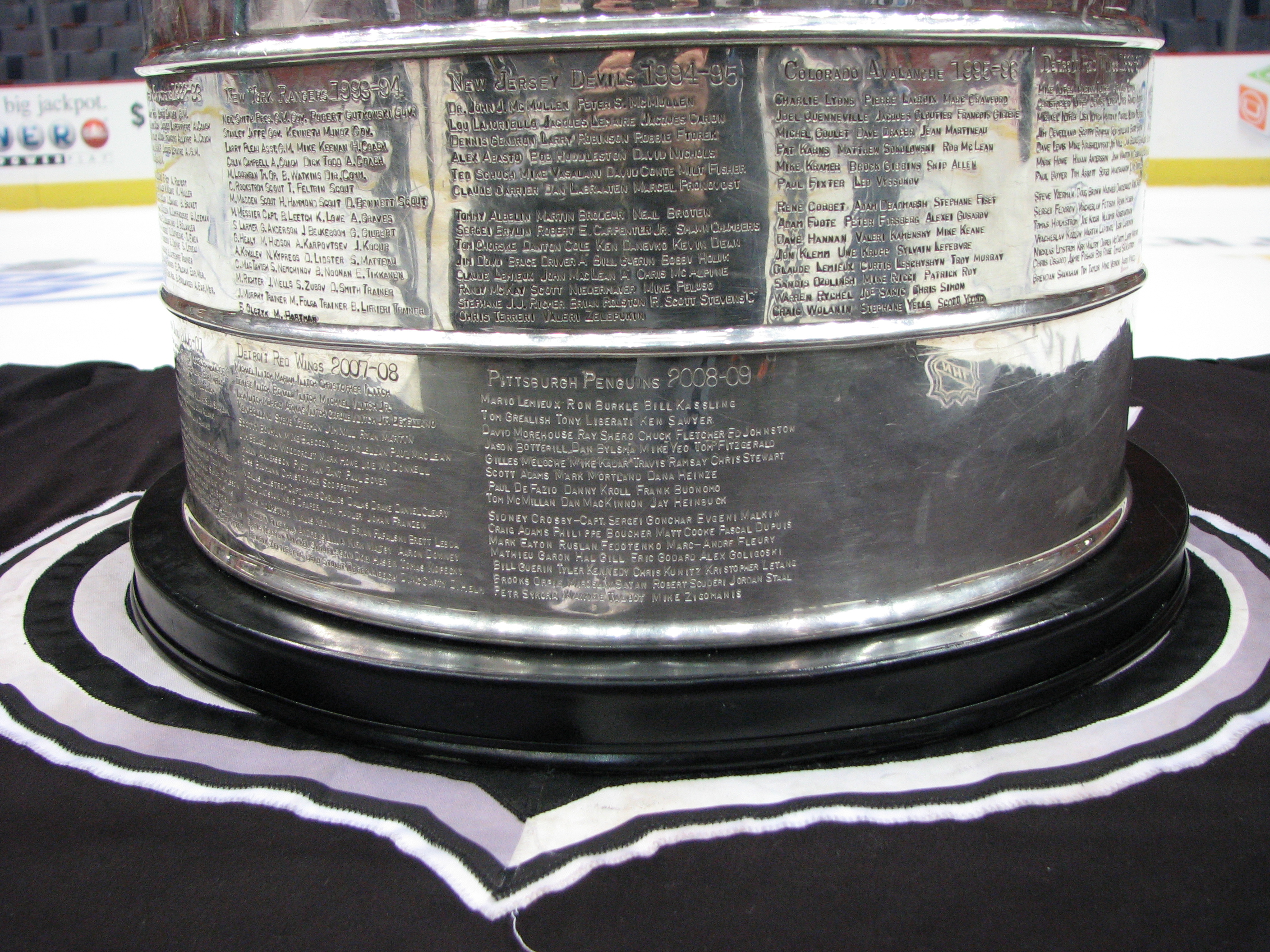 Pens names on Stanley Cup