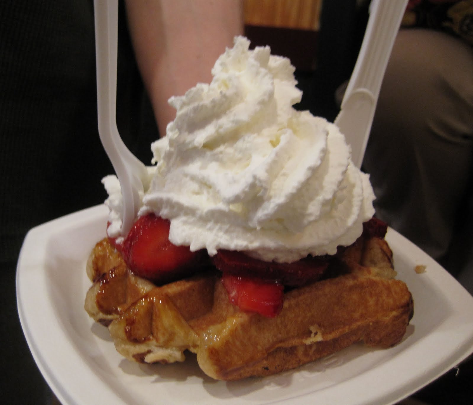 Strawberry and Cream Waffle from Waffalonia